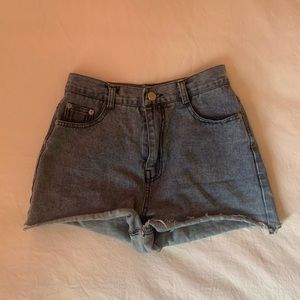 High waisted denim shorts